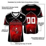 personalized tampa bay buccaneers halftone slant red black jersey best selling