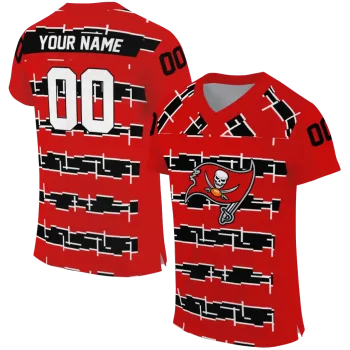 personalized tampa bay buccaneers layered grids red jersey best selling