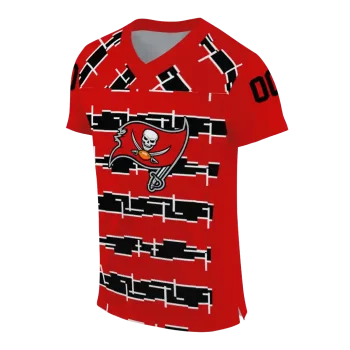personalized tampa bay buccaneers layered grids red jersey fashion forward