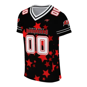 personalized tampa bay buccaneers star cluster black jersey fashion forward