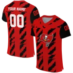personalized tampa bay buccaneers stripe block red jersey best selling