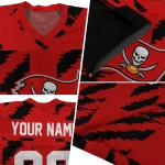 personalized tampa bay buccaneers stripe block red jersey best selling
