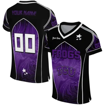 personalized tcu horned frogs halftone slant purple black jersey best selling