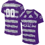 personalized tcu horned frogs layered grids purple jersey best selling