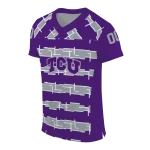 personalized tcu horned frogs layered grids purple jersey best selling