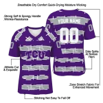 personalized tcu horned frogs layered grids purple jersey best selling