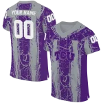 personalized tcu horned frogs rugged stripes purple jersey best selling