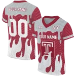 personalized temple owls dripping flames red white jersey best selling
