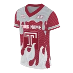 personalized temple owls dripping flames red white jersey best selling