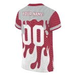personalized temple owls dripping flames red white jersey best selling