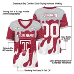 personalized temple owls dripping flames red white jersey best selling