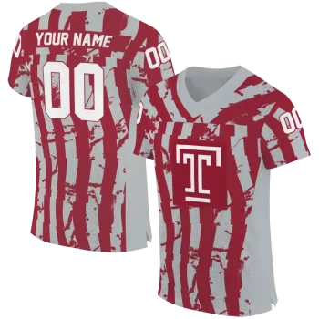 personalized temple owls stripe splatter red jersey best selling