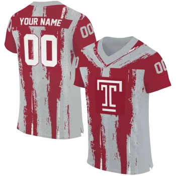 personalized temple owls striped texture red jersey best selling