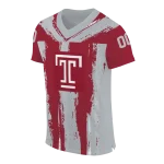 personalized temple owls striped texture red jersey best selling