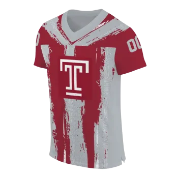 personalized temple owls striped texture red jersey fashion forward