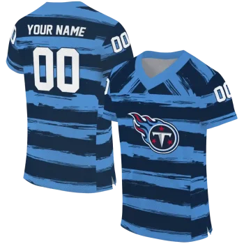 personalized tennessee titans art stripe navy jersey best selling