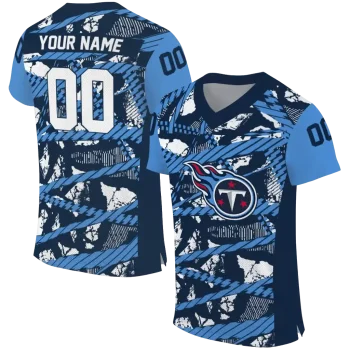 personalized tennessee titans camo shatter navy jersey best selling