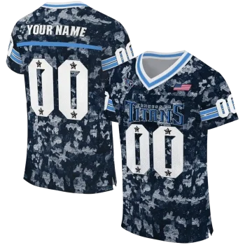 personalized tennessee titans camouflage abstract navy jersey best selling