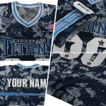personalized tennessee titans camouflage abstract navy jersey best selling