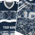 personalized tennessee titans mirrored pattern navy jersey best selling