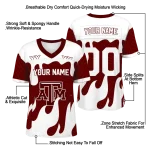 personalized texas am aggies dripping flames maroon white jersey best selling