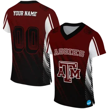 personalized texas am aggies halftone flow maroon black jersey best selling