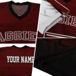 personalized texas am aggies halftone flow maroon black jersey best selling