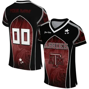 personalized texas am aggies halftone slant maroon black jersey best selling