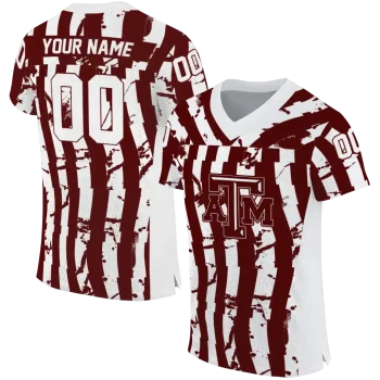 personalized texas am aggies stripe splatter maroon jersey best selling