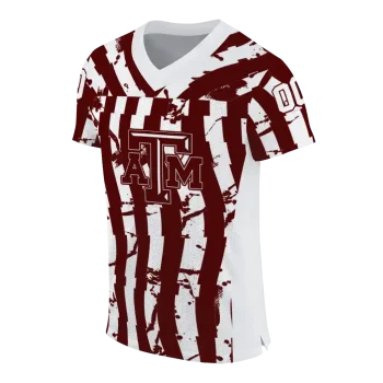 personalized texas am aggies stripe splatter maroon jersey fashion forward