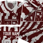 personalized texas am aggies stripe splatter maroon jersey best selling