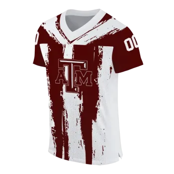 personalized texas am aggies striped texture maroon jersey fashion forward