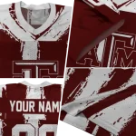 personalized texas am aggies striped texture maroon jersey best selling