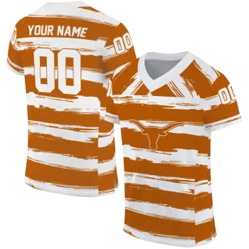 personalized texas longhorns art stripe orange jersey best selling