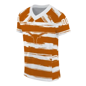 personalized texas longhorns art stripe orange jersey fashion forward