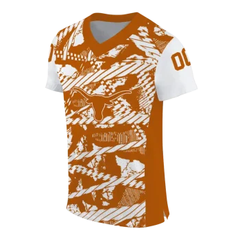 personalized texas longhorns camo shatter orange jersey fashion forward