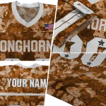 personalized texas longhorns camouflage abstract orange jersey best selling
