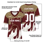 personalized texas state bobcats dripping flames maroon white jersey best selling