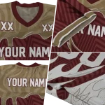 personalized texas state bobcats dripping flames maroon white jersey best selling
