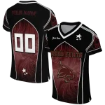 personalized texas state bobcats halftone slant maroon black jersey best selling
