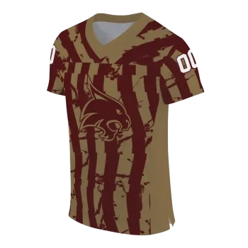 personalized texas state bobcats stripe splatter maroon jersey fashion forward
