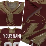 personalized texas state bobcats striped texture maroon jersey best selling