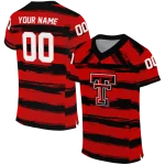 personalized texas tech red raiders art stripe red jersey best selling