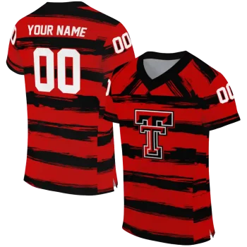 personalized texas tech red raiders art stripe red jersey best selling