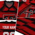 personalized texas tech red raiders art stripe red jersey best selling