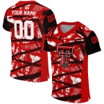 personalized texas tech red raiders camo shatter red jersey best selling