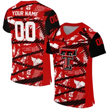 personalized texas tech red raiders camo shatter red jersey best selling