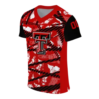 personalized texas tech red raiders camo shatter red jersey fashion forward