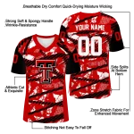 personalized texas tech red raiders camo shatter red jersey best selling