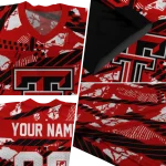 personalized texas tech red raiders camo shatter red jersey best selling
